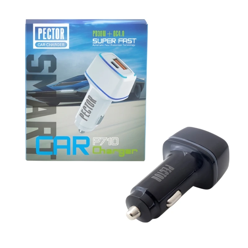 شارژر فندکی 12 وات 2 پورت پکتور مدل P710